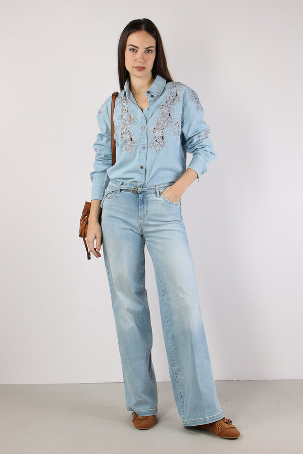 Camicia Denim Pizzo Denim Chiaro