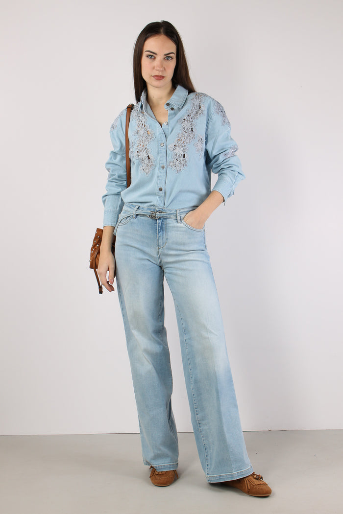 Camicia Denim Pizzo Denim Chiaro