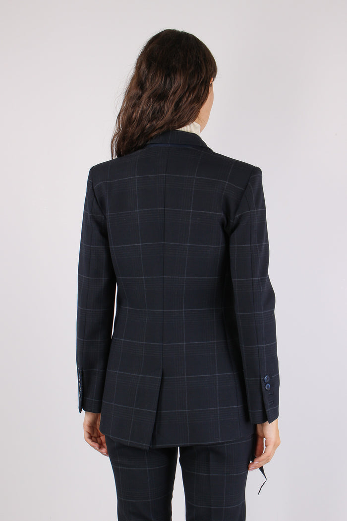 Mlldritto Giacca Check Navy Check-6