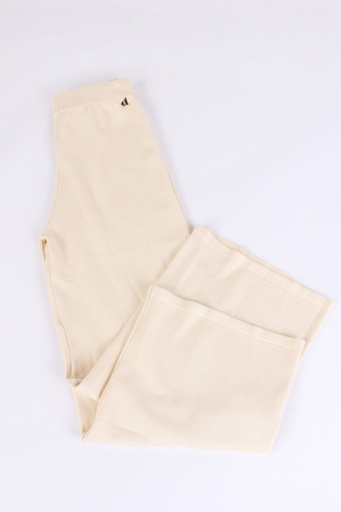 Pantalone Maglia Lana Battuta Beige-4