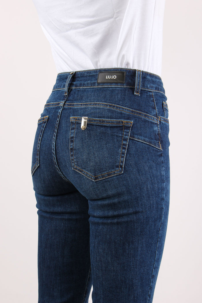 Denim Bottone Gioiello Denim Scuro-8