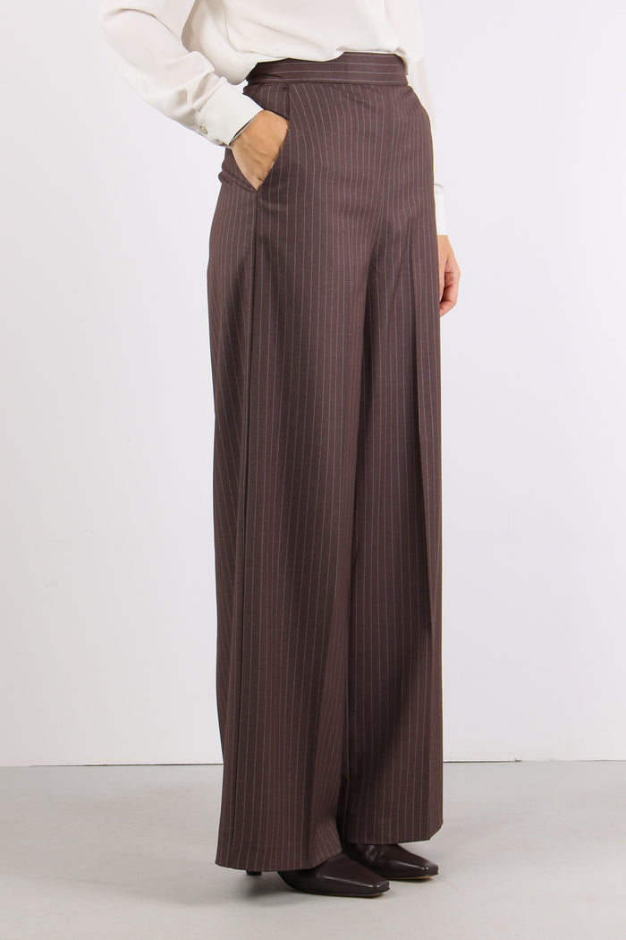 Pantalone Palazzo Gessato Taupe-6
