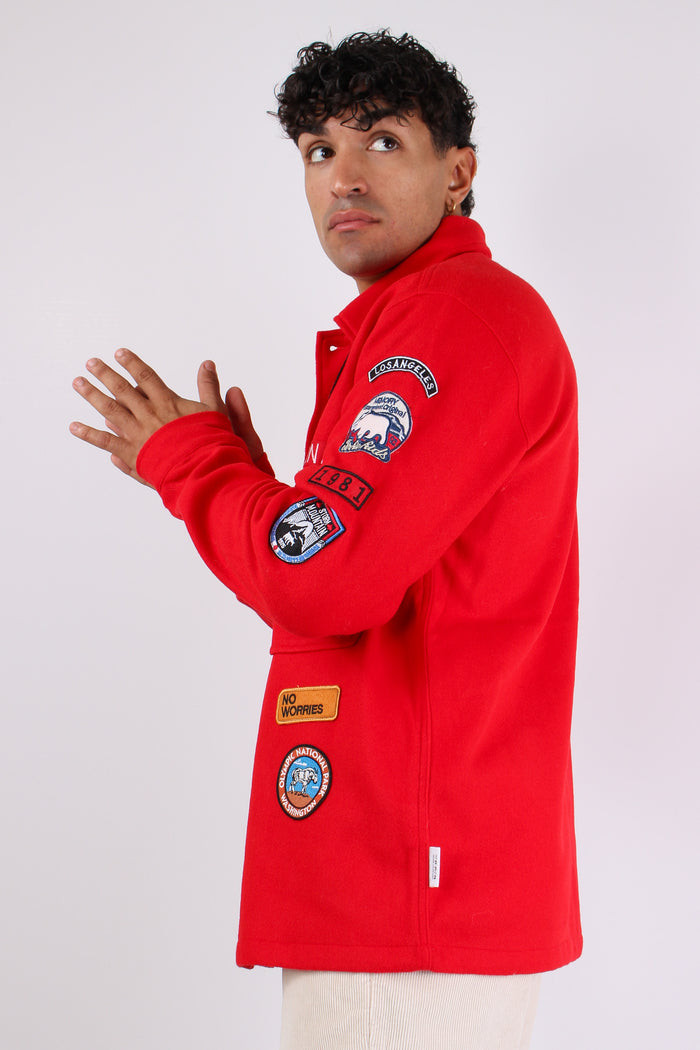 Giacca Misto Lana Patch Rubino-8