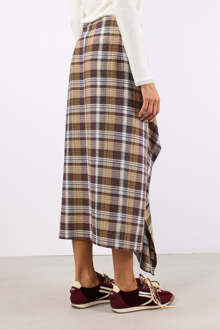 Gonna Portafoglio Check Malva/beige-7