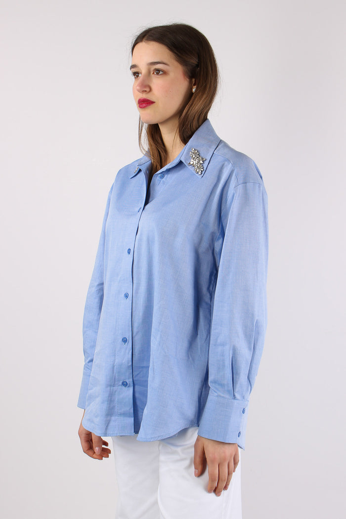 Camicia Over Castone Azzurro-5