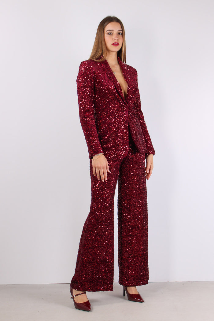 Pantalone Palazzo Paillettes Vino-6