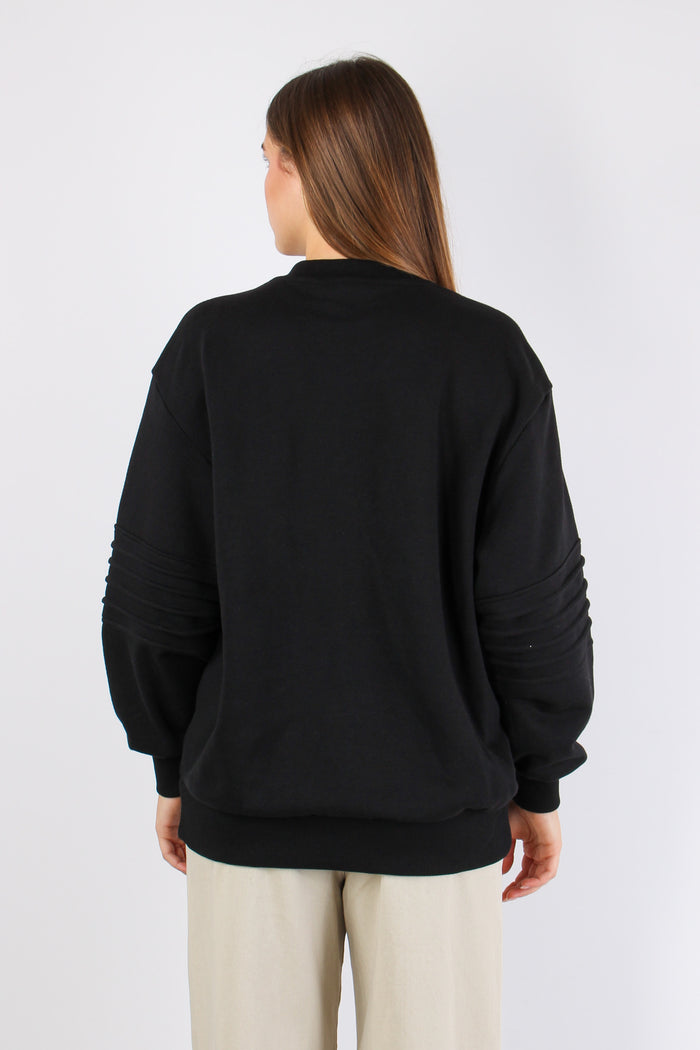 Felpa Logo Strass Black-4