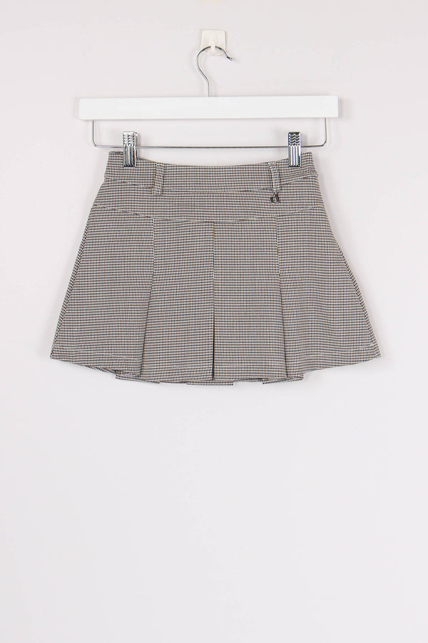 Gonna Pieghe Pied De Poule Caffe