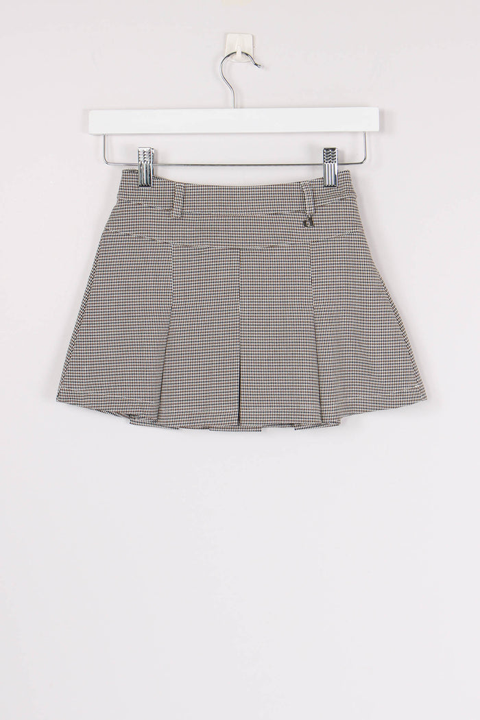 Gonna Pieghe Pied De Poule Caffe