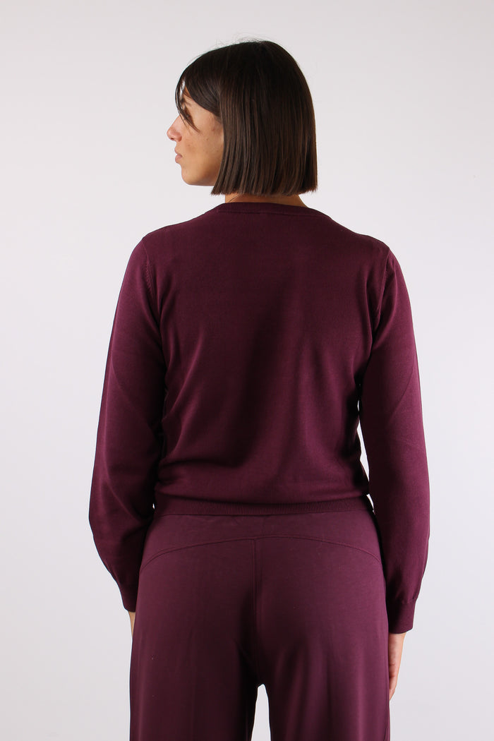 Maglia Viscosa Logo Strass Red/monogram-5