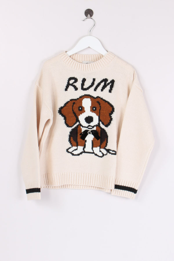 Pullover Ricamo Bassotto Marmo