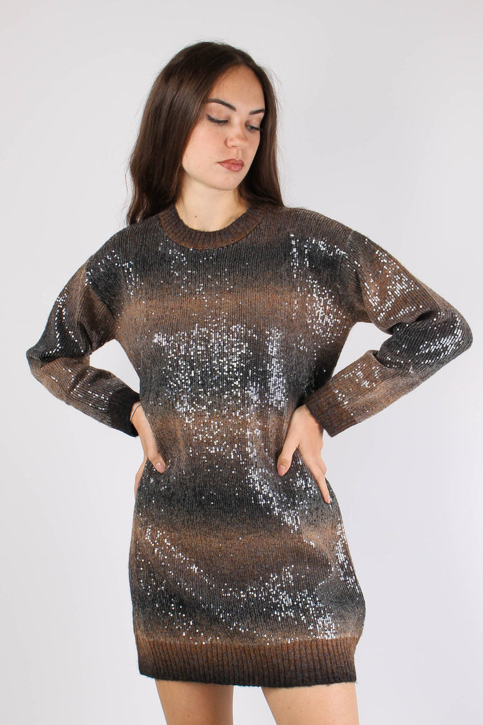 Abito Riga Paillettes Brown Shaded-7