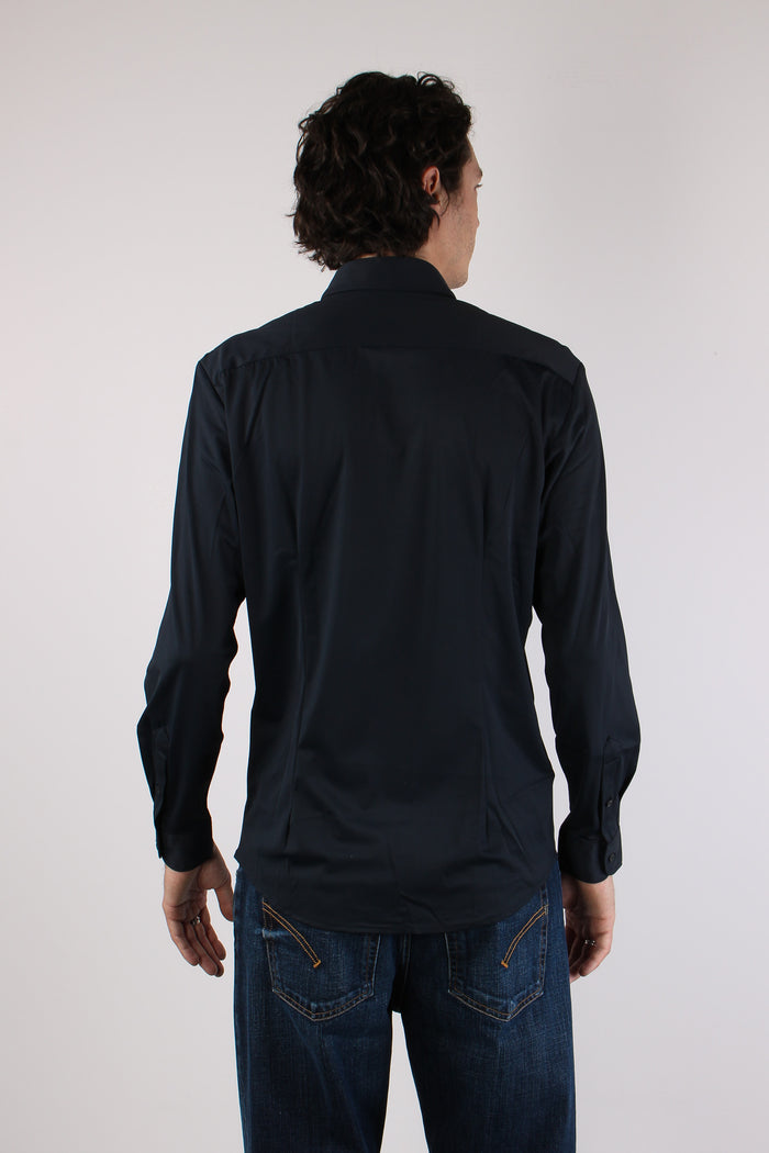 Camicia Tessuto Tecnico Blu Navy-5