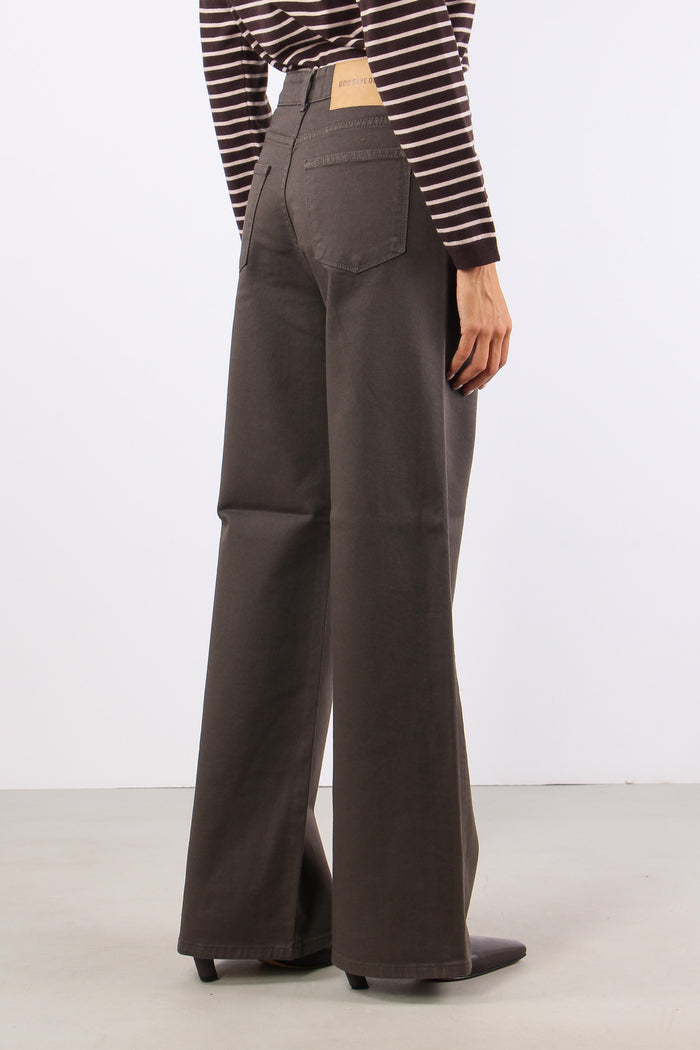 Selene Denim Palazzo Brown-6