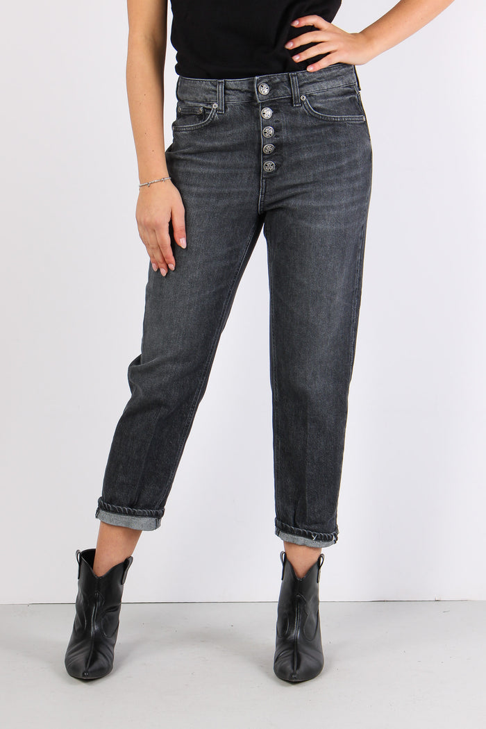 Koons Denim Bottone Gioiello Nero-2