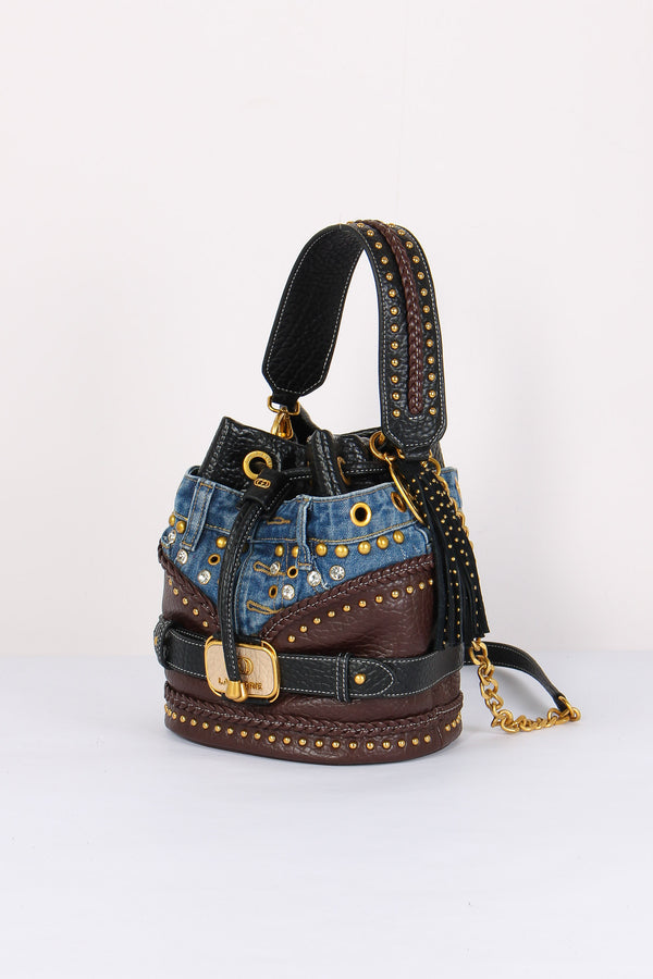 Secchiello Inserto Denim Dark Brown-2