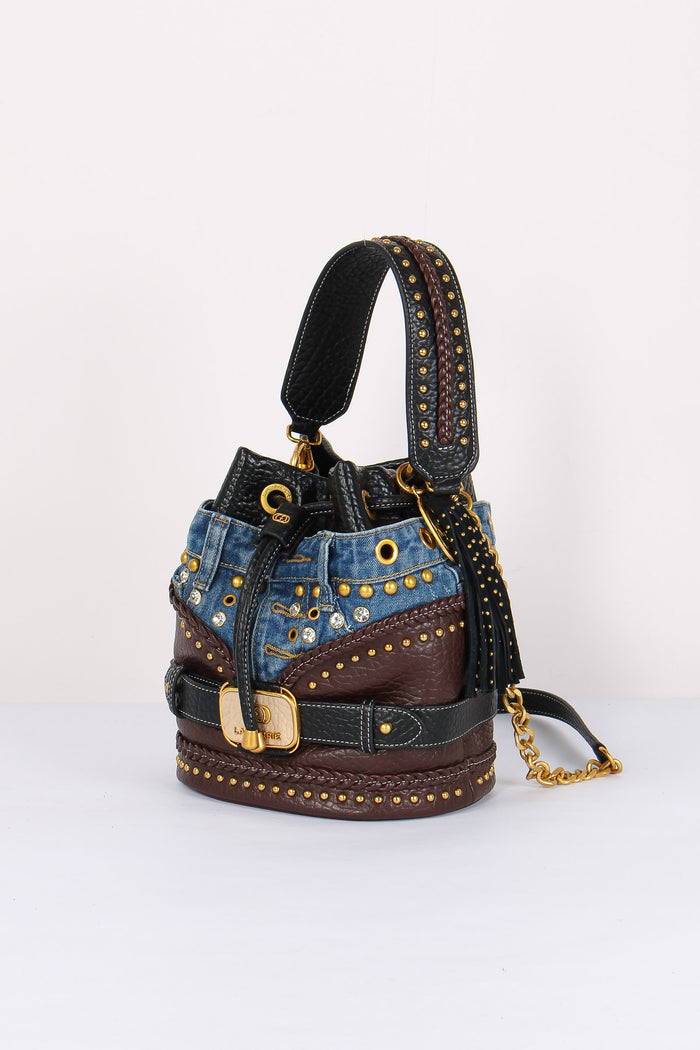 Secchiello Inserto Denim Dark Brown-2