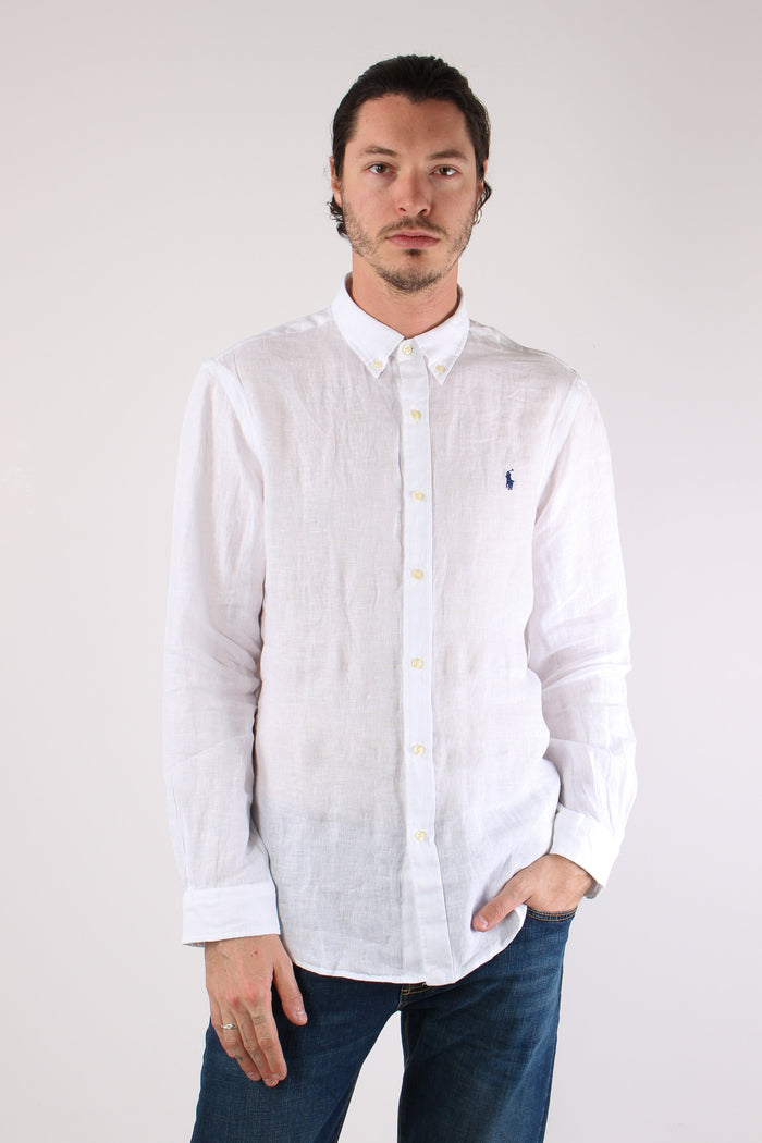 Camicia Lino Slim Fit White