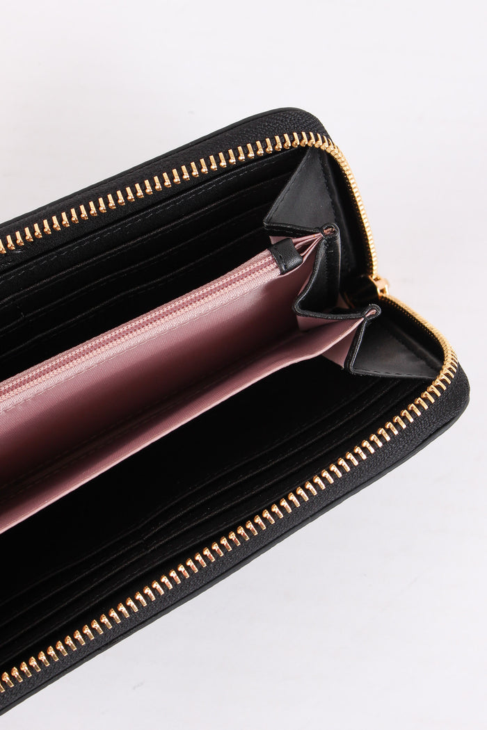 Portafoglio Zip Around Grande Nero-6