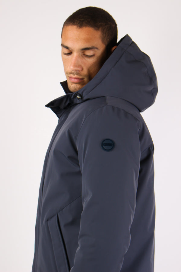 Parka Nylon Liscio Navy-2