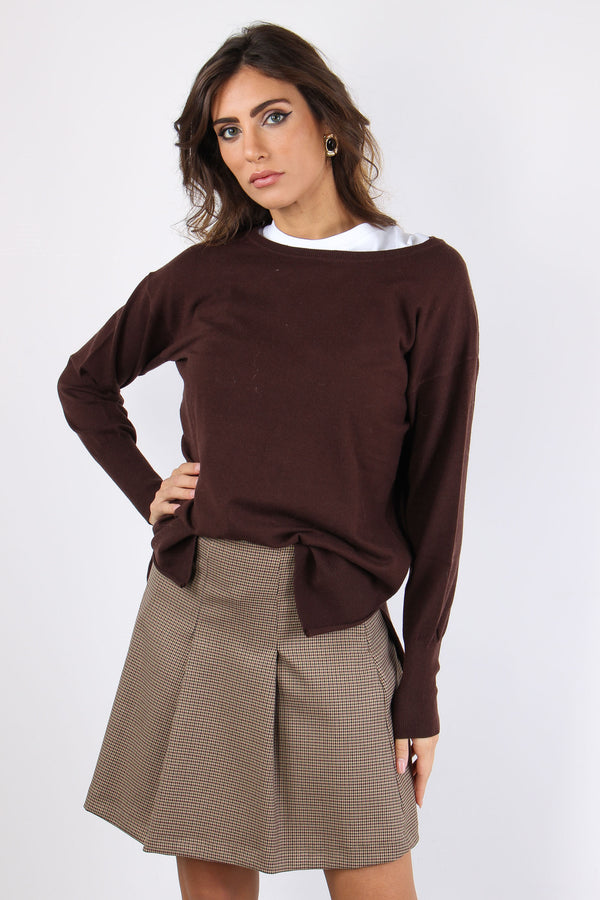 Maglia Over Viscosa Moro