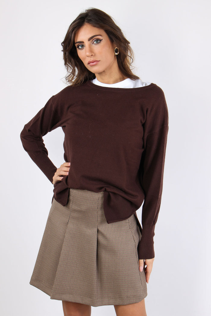 Maglia Over Viscosa Moro