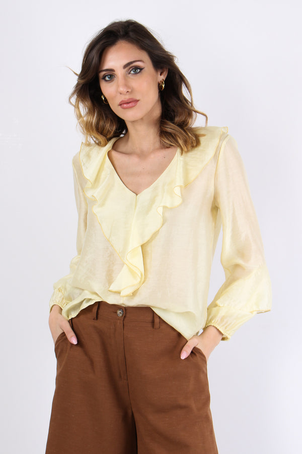 Blusa Mussola Scavo V Rouge Giallo