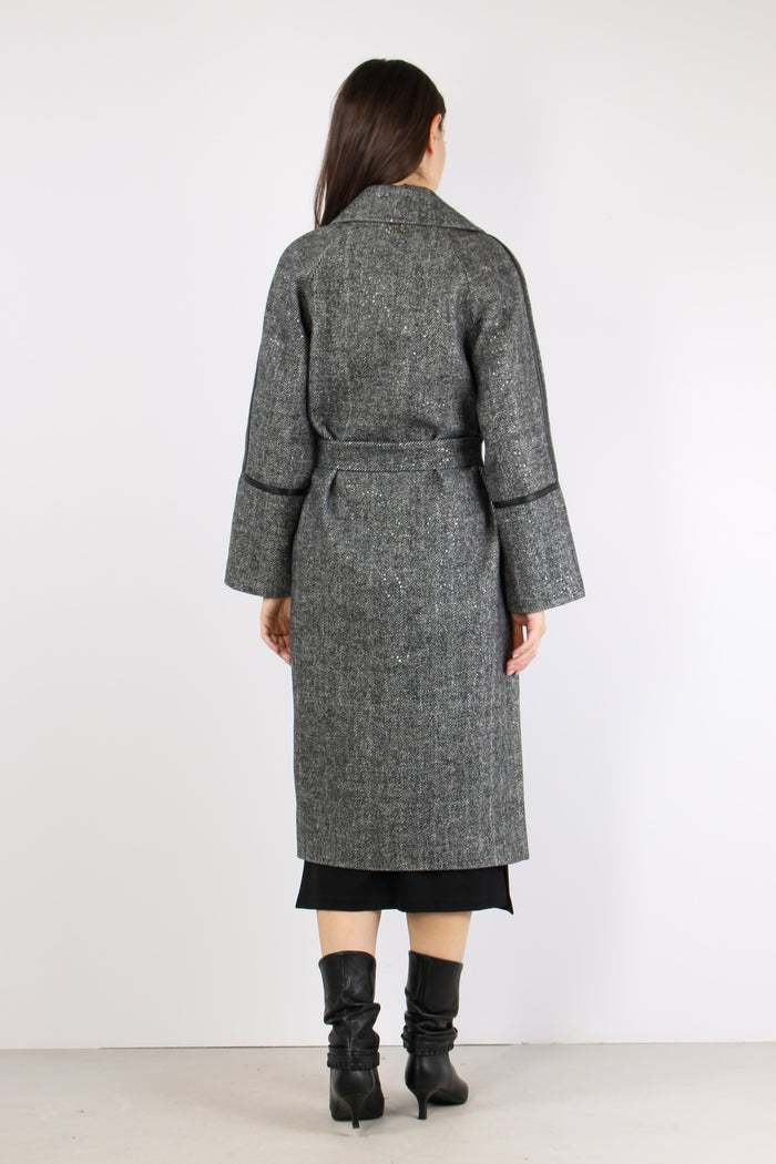 Cappotto Cintura Resca Grey Spinato-4