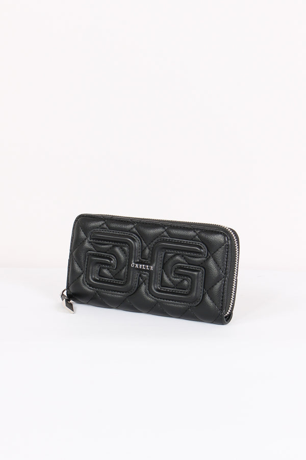 Zip Around Matelasse Double G Nero-2