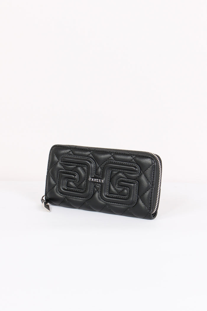 Zip Around Matelasse Double G Nero-2