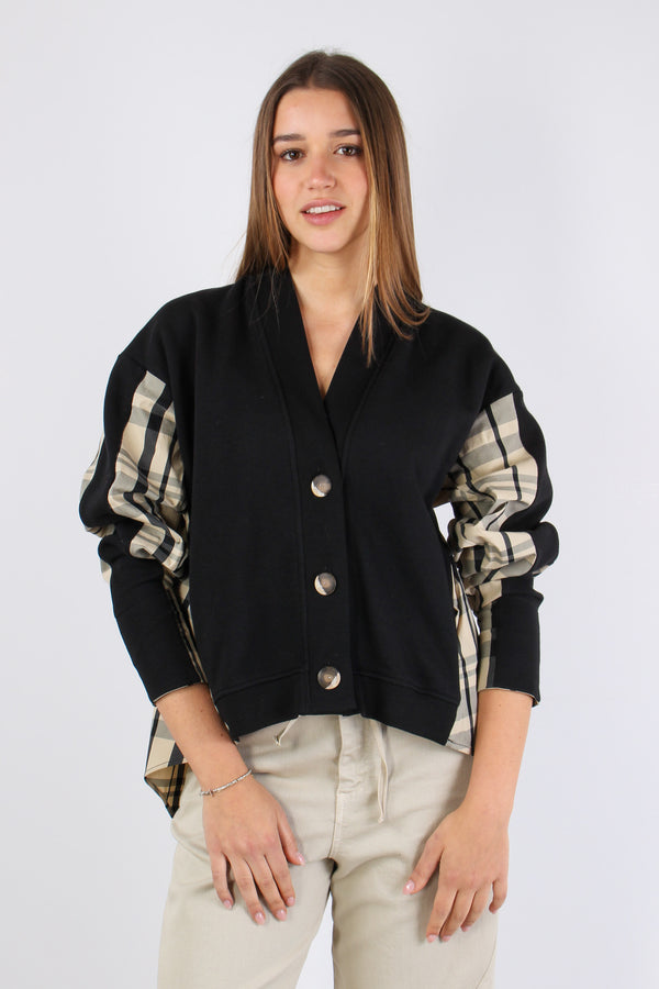 Cardigan Inserto Check Black/vanilla-2