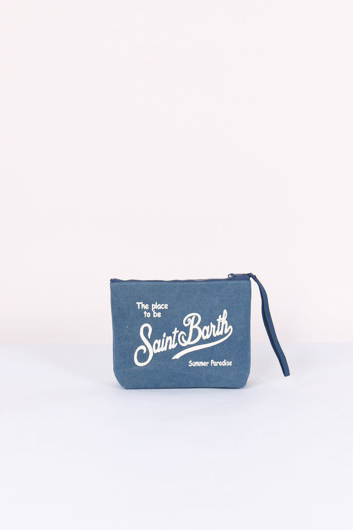 Aline Pochette Canvas Blu-4