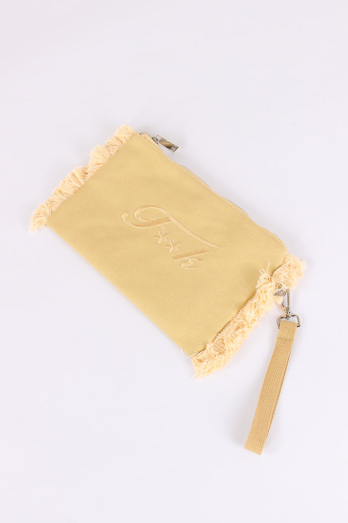 Pochette Canvas Logo Beige-5