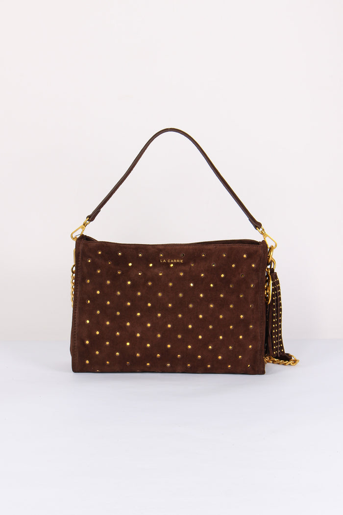 Hobo Camoscio Borchie Dark Brown