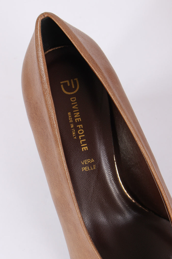 Decollete Tacco Banana Taupe-5