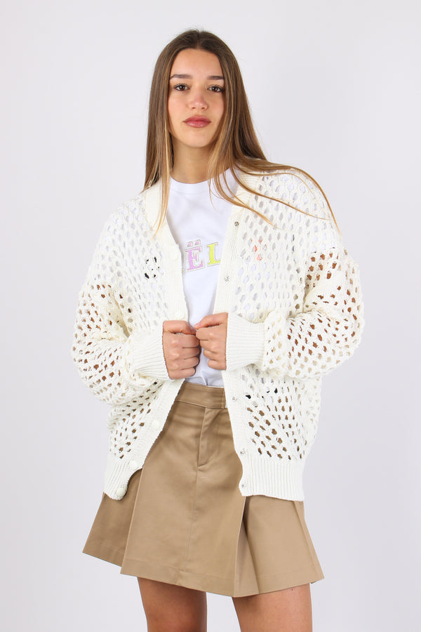 Bomber Traforato Retro Patch Madreperla