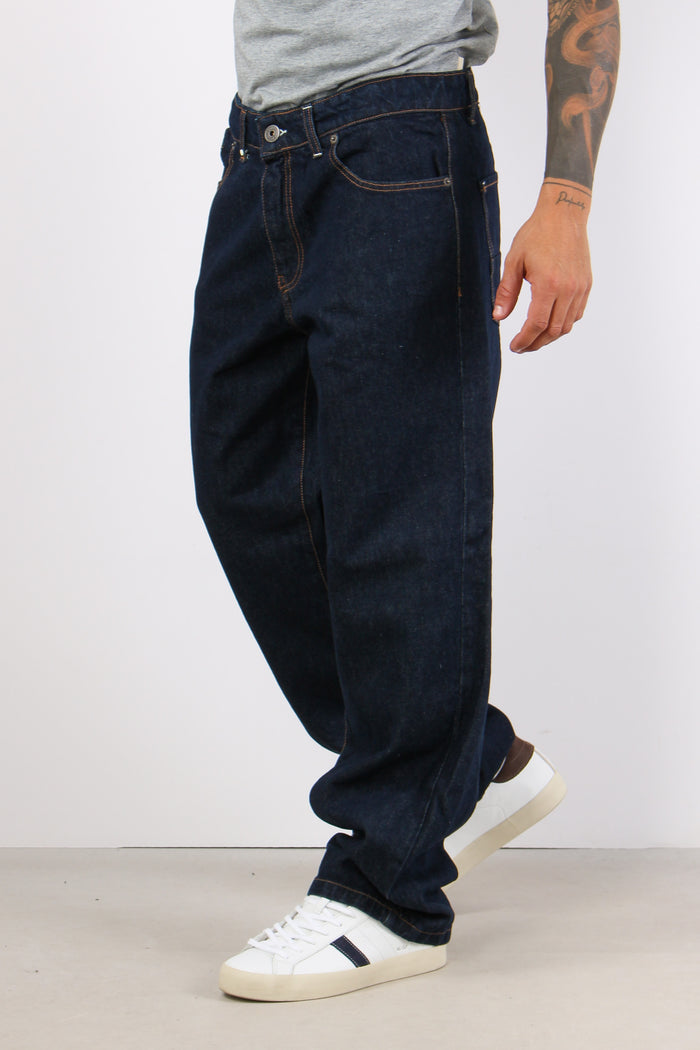 Jeans 5 Tasche Dritto Dark Blue-5