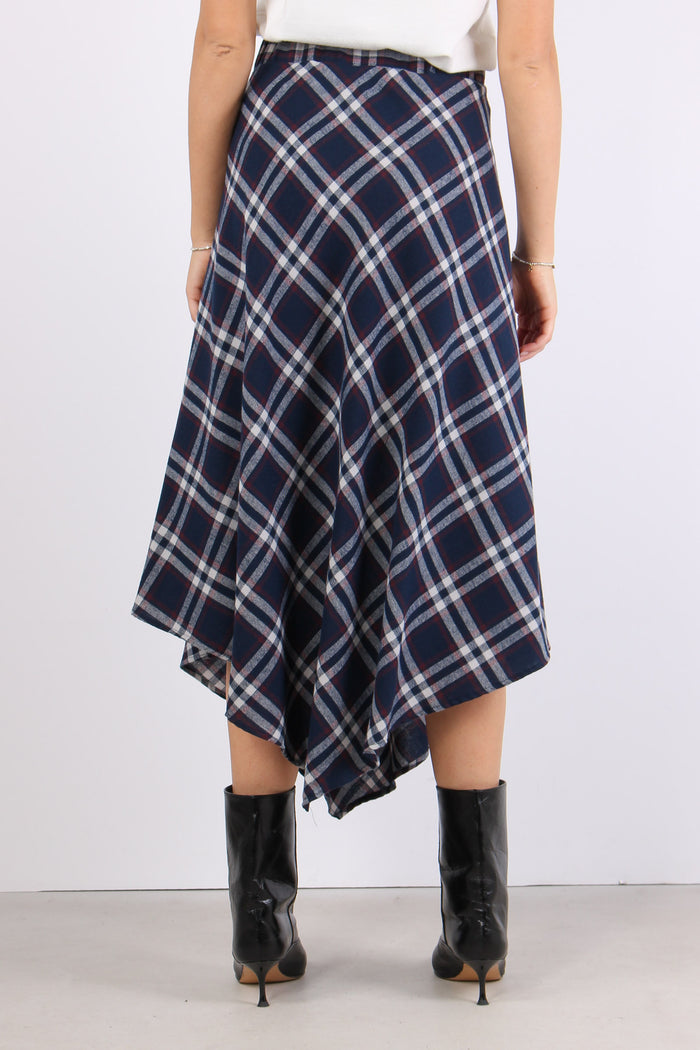 Gonna Punte Check Blu/bordeaux-6