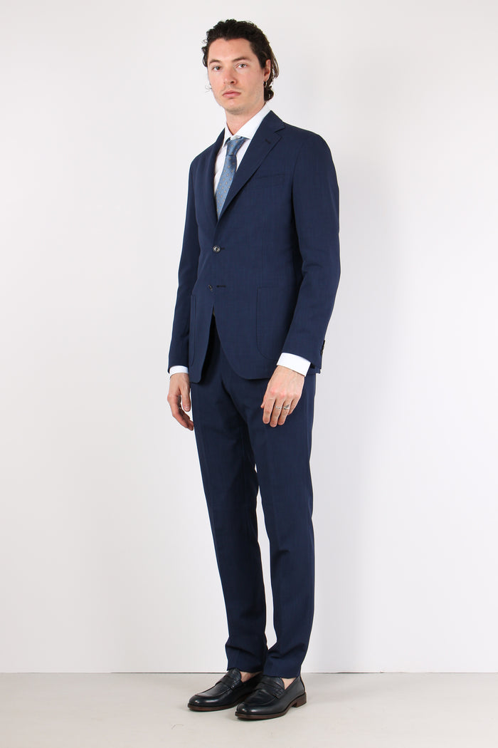 Abito Poliviscosa Effetto Spin Blu Navy-2