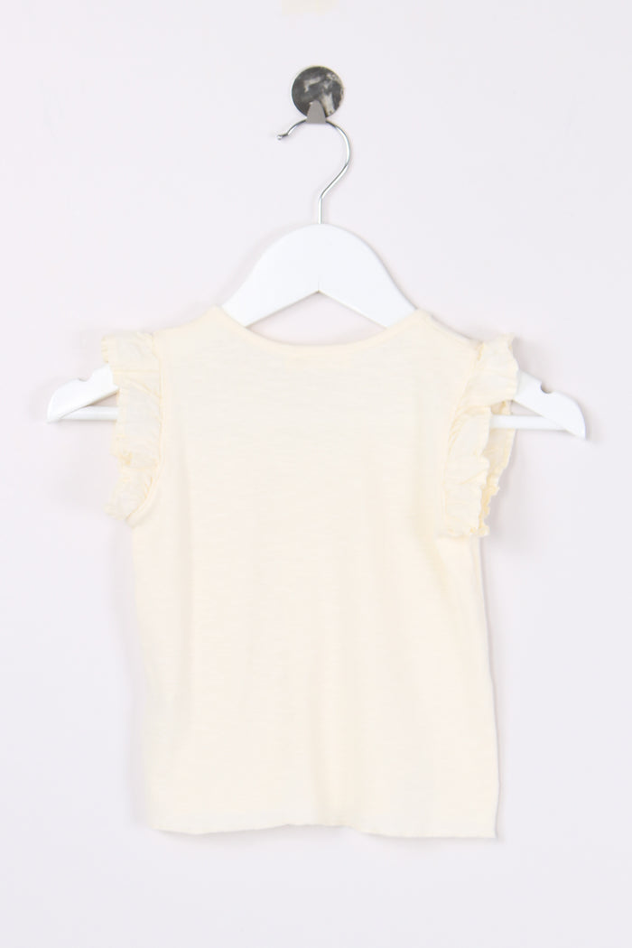 T-shirt Volant Spalla Latte-2