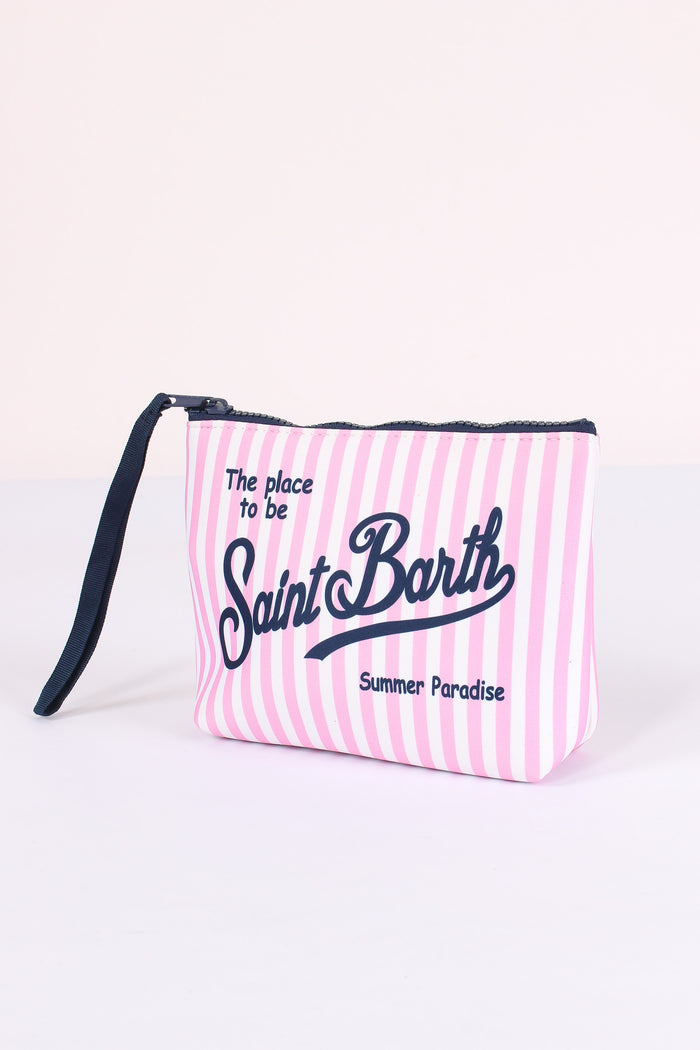 Aline Pochette Righe Mini Rosa/bianco-4