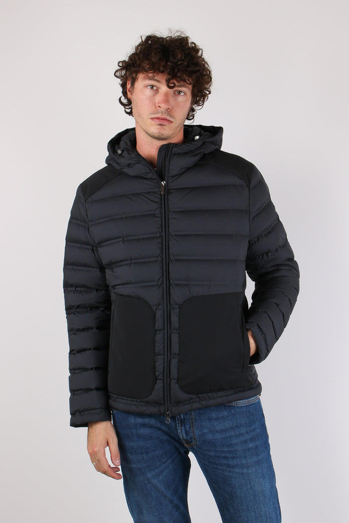 Piumino Bimateriale Nero