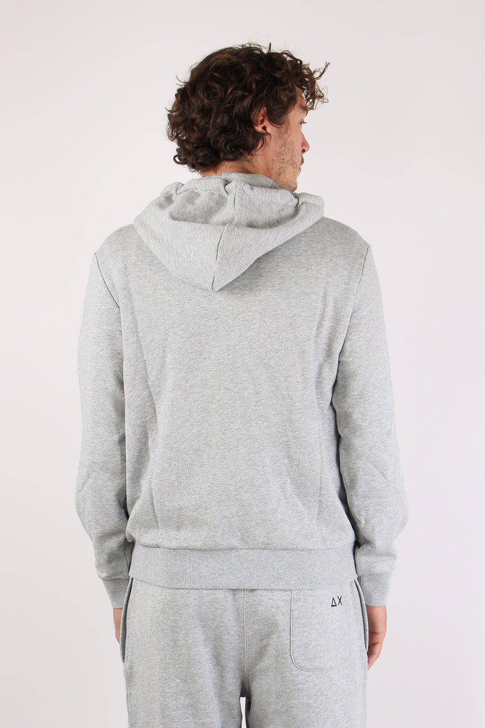 Felpa Full Zip Cappuccio Grigio-4