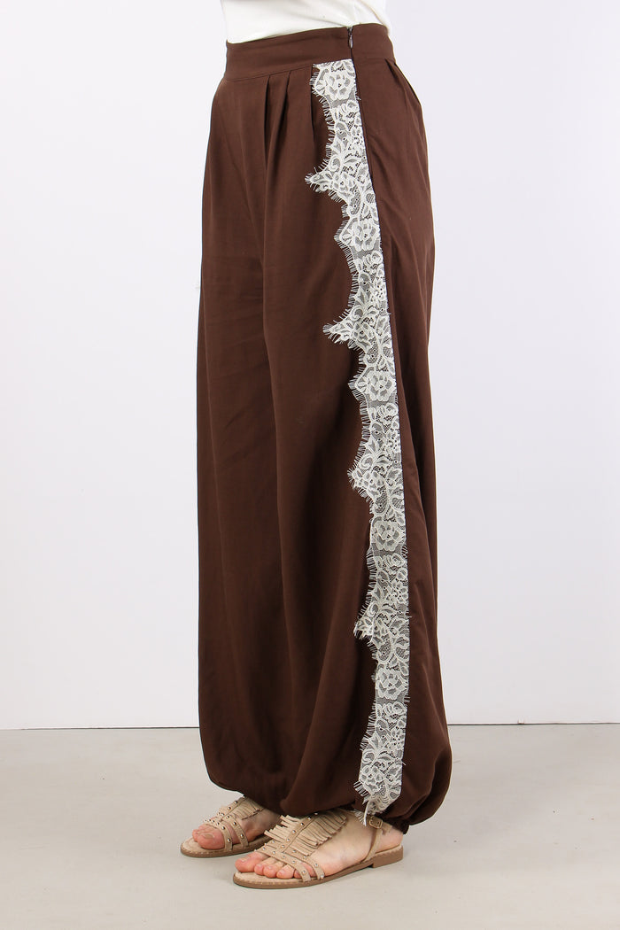 Pantalone Baloon Banda Pizzo Moro-3