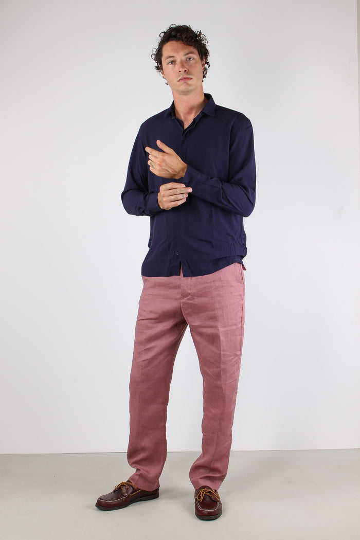 Camicia Tessuto Tecnico Blu Navy-5