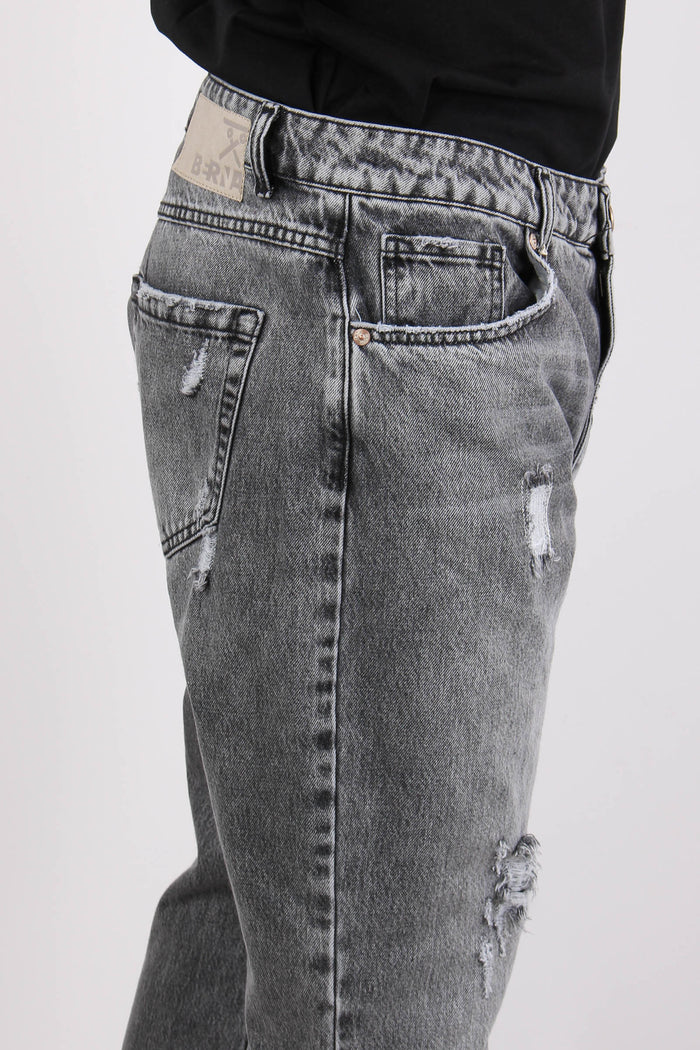 Denim Cropped Rotture Nero-5