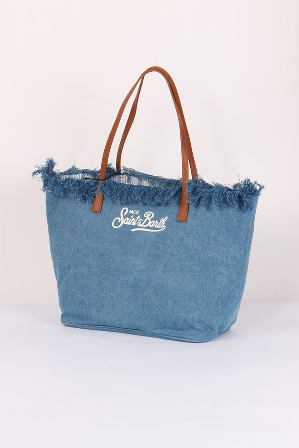 City Bag Frange Denim-2