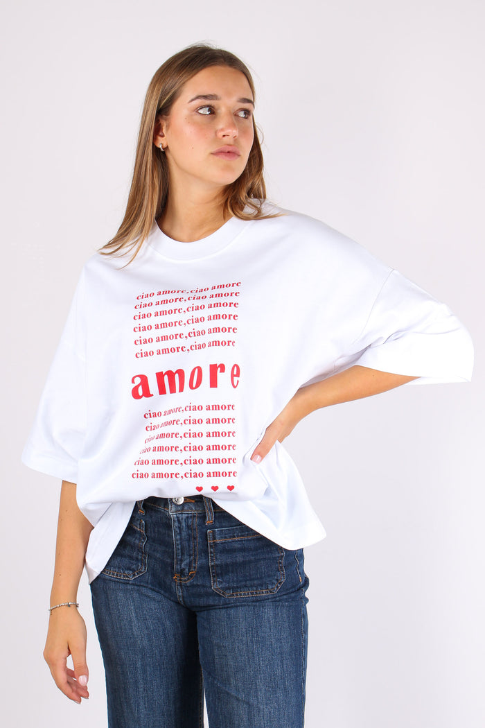 T-shirt Over Ciao Amore Bianco/rosso-6