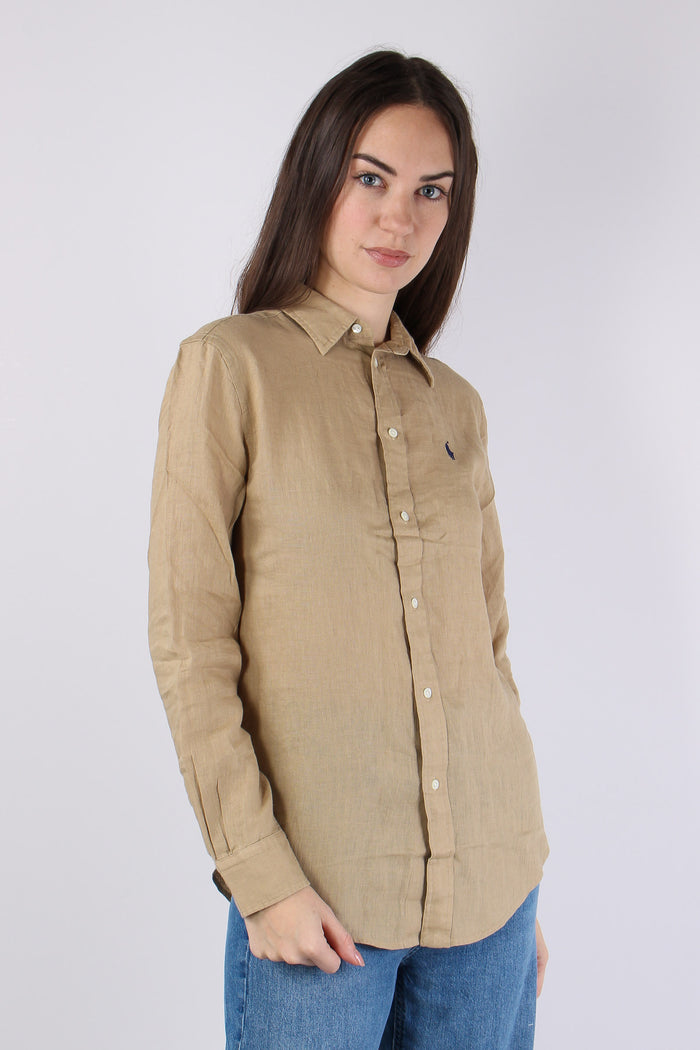 Camicia Classica Lino Coastal Beige-7