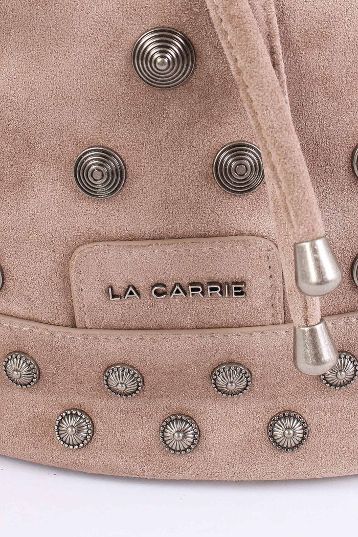 Secchiello Suede Frange Taupe-5